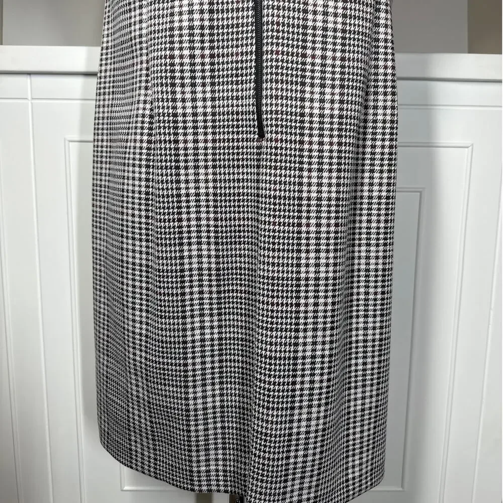 Calvin Klein Houndstooth Sheath Dress Knee Length Short Sleeve Career Sz 14 New